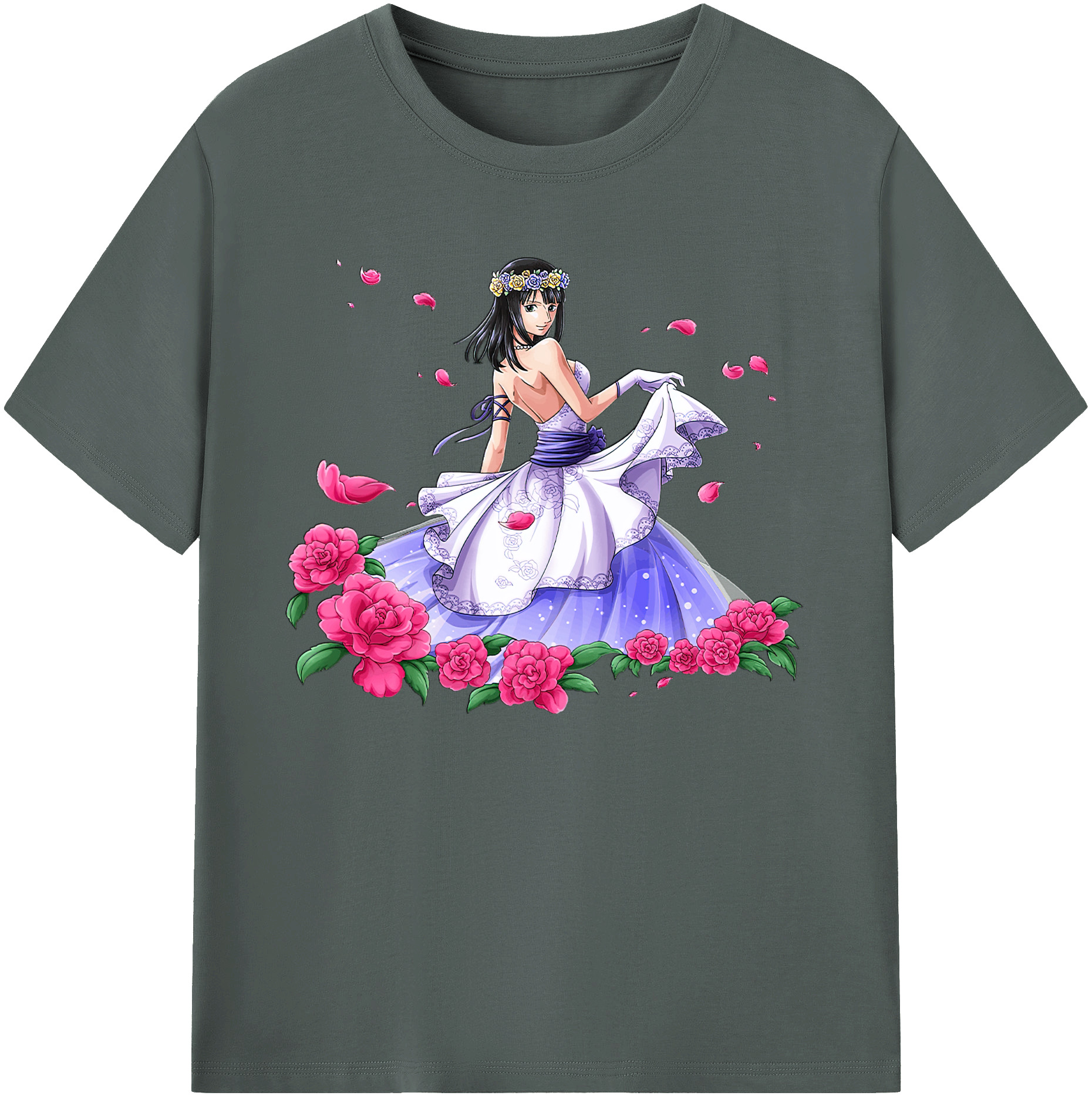 ワンピース ニコ・ロビン ONE PIECE Nico Robin 綿100％ メンズ半袖Tシャツ｜肌触りやわらか＆通気性